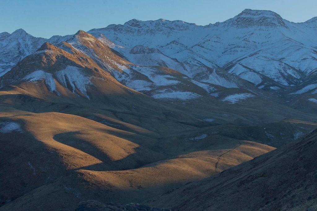 mountain summit, snow