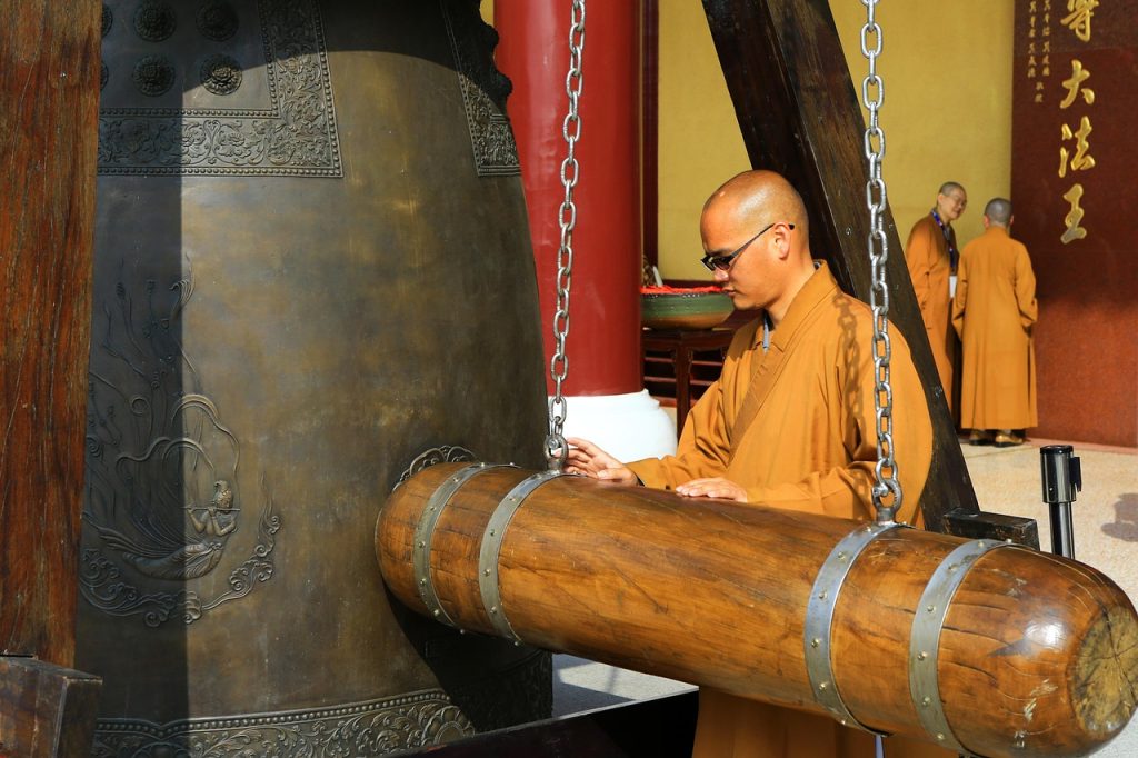 monk, bell, taiwan,