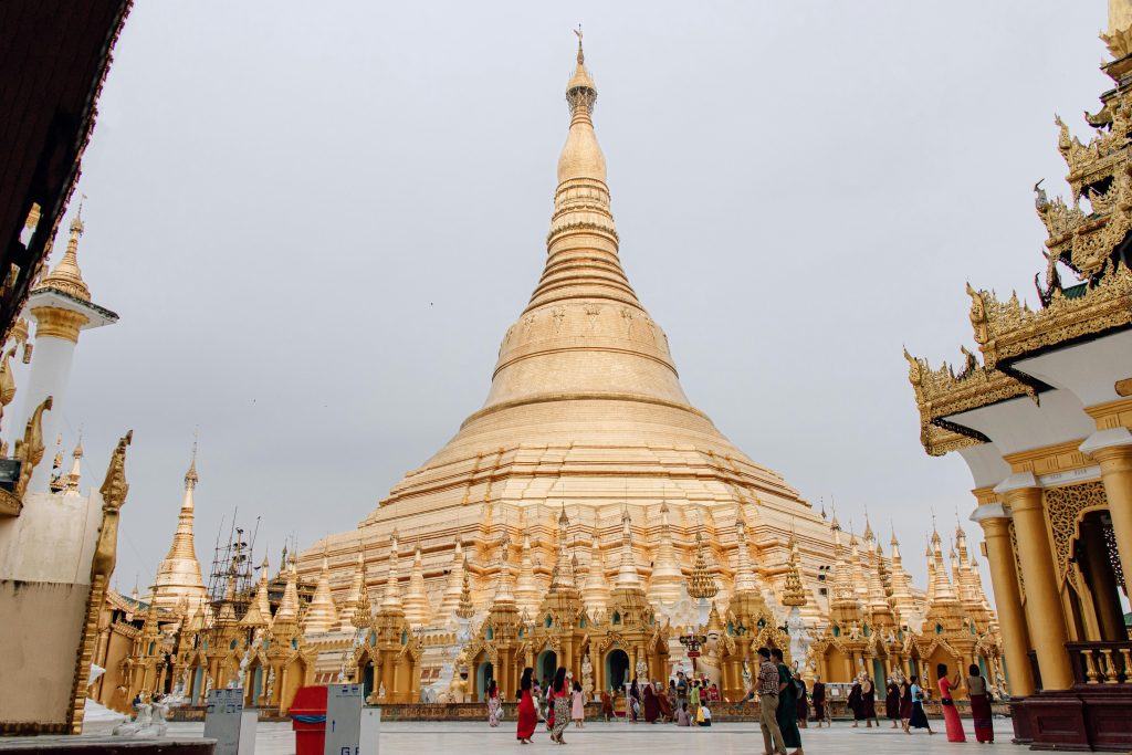 Shwedagon Pagoda in Yangon, Myanmar,